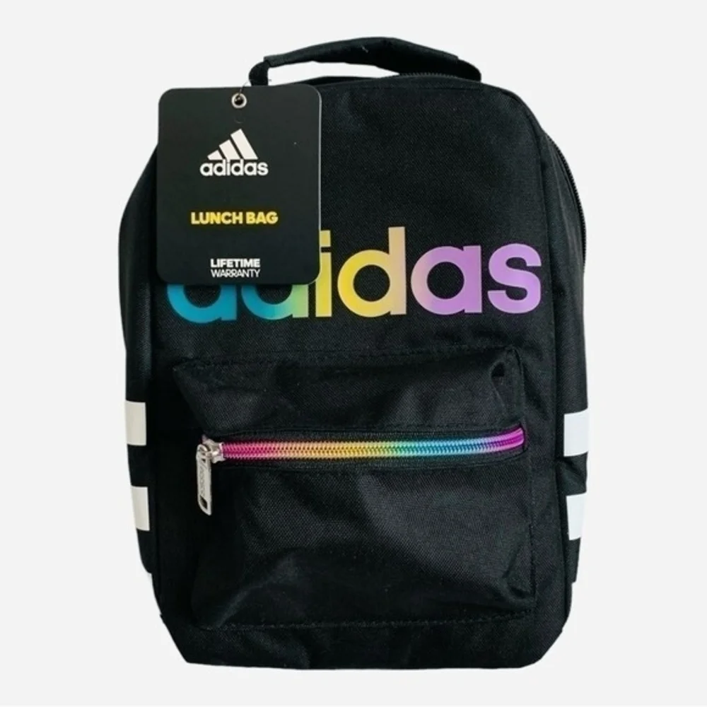 Adidas Santiago Unisex Lunch Bag Black Rainbow Insulated New with Tag